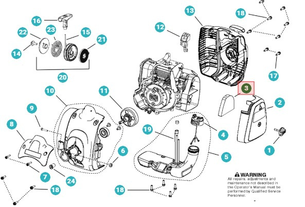 Filtr powietrza Husqvarna 122R, 122C, 122LK, 129R, 129C, 129LK