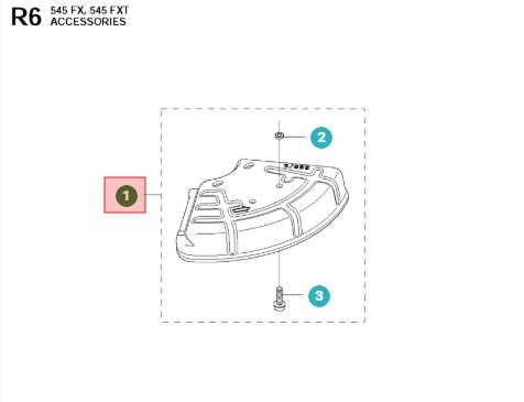 Osłona tarczy 343FR, 355FX, 355RX, 545FR, 535FX, 545RX, 555FX