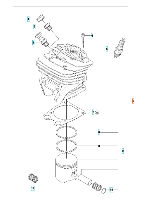 Cylinder Kpl Husqvarna 570 II, 576XP