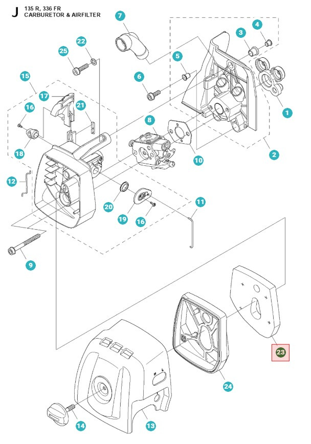 Filtr Powietrza Husqvarna 336FR, 135R, 336RK
