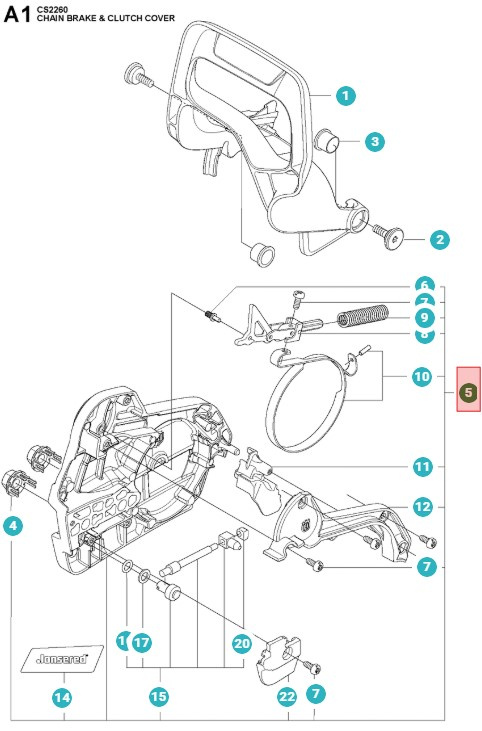 Osłona sprzęgła Jonsered CS2252, CS2253, CS2258, CS2260