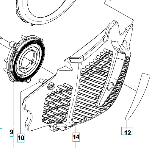 Obudowa rozrusznika Jonsered CS2252, CS2253