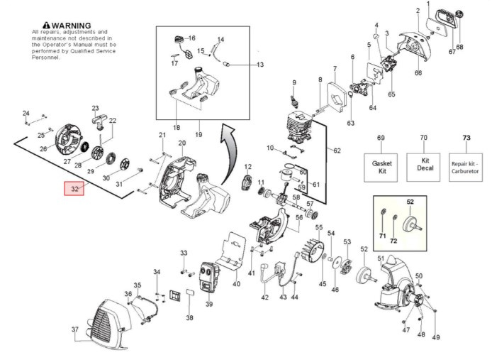 Mechanizm rozruchowy Husqvarna 128R, 128C, 128L