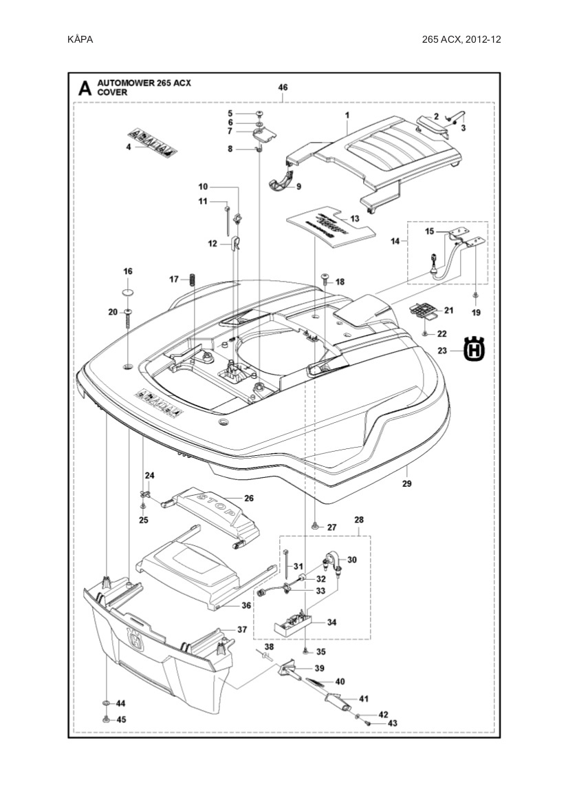 Nadwozia complete Automower 265 ACX