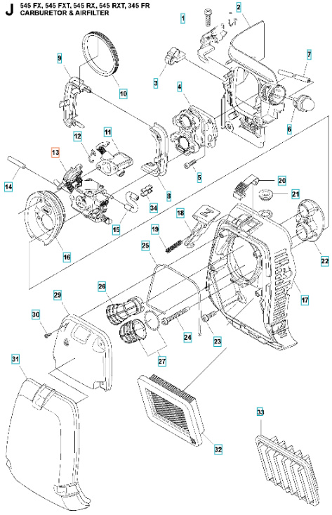 Gaźnik 345FR, 545FR, 545FX, 545RX