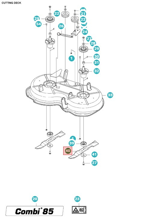 Ostrze Husqvarna Combi 85 Rider 111B, 112C, FR2312MA