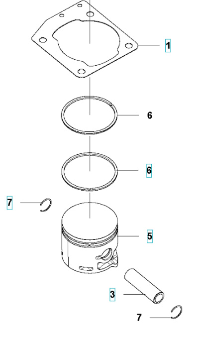 Tłok Husqvarna 543XP, 543XPG