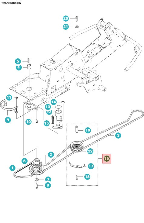 Zestaw środkowego koła pasowego