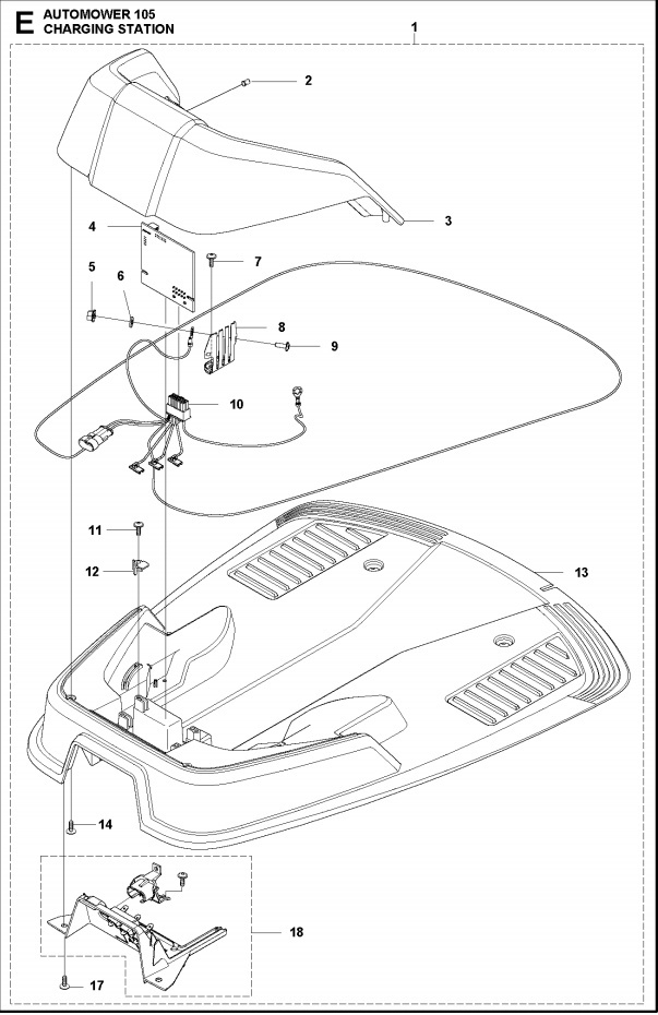 WIĄZKA ELEKTRYCZNA Stacja ładowania Automower 105 & Gardena