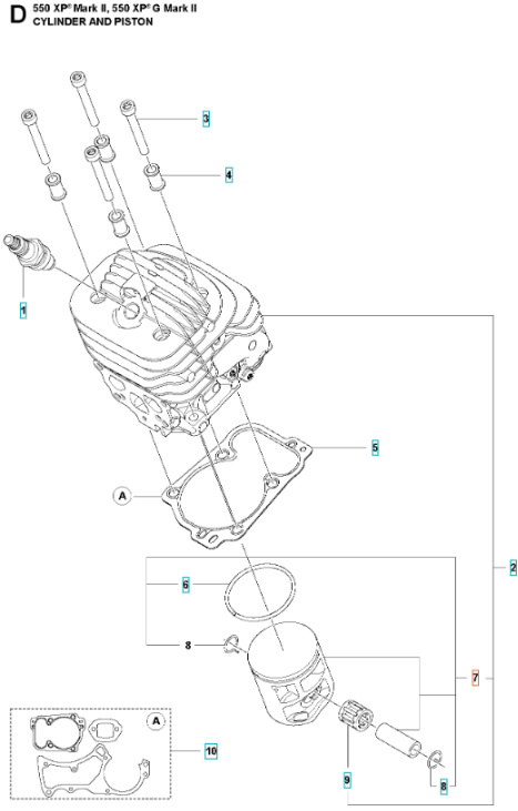 Tłok kompletny 545, 545G Mark II, 550XP, 550XPG Mark II