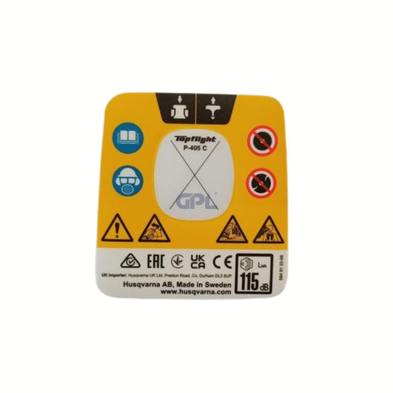 Ostrzeżenie na naklejce