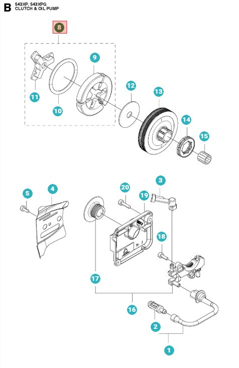 Sprzęgło Husqvarna 543XP