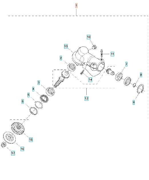 Zespół obudowy przekładni 343F, 545F, 545FX, FC2145, FC2245
