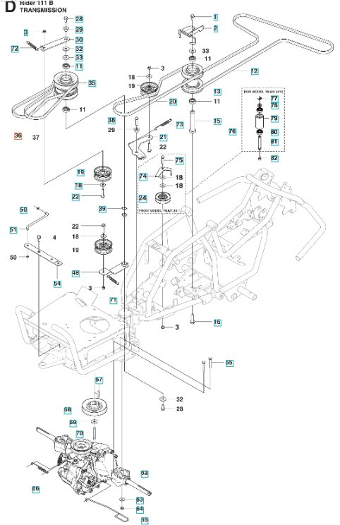 Pasek R111B, Jonsered FR2312 MA