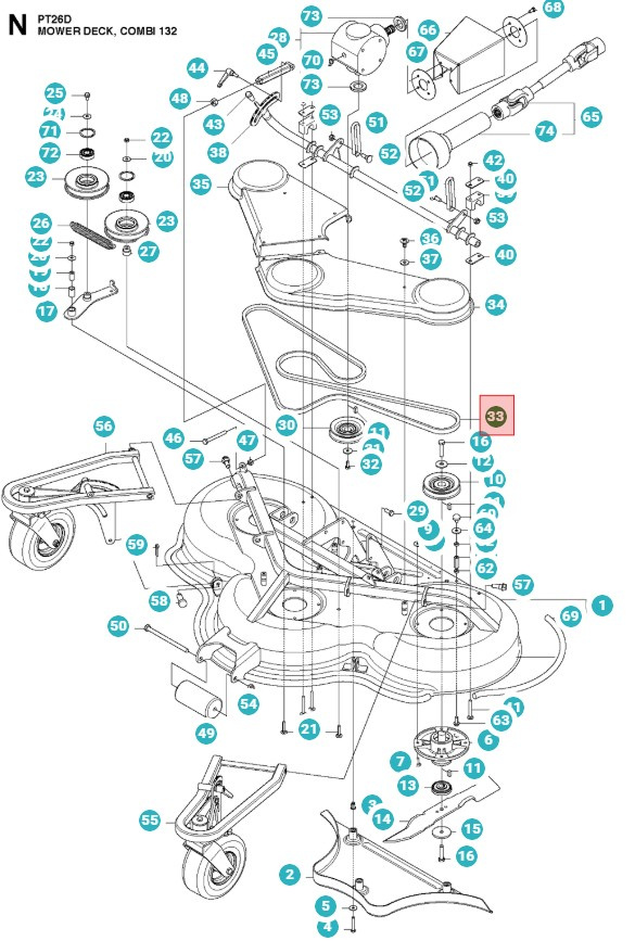 Pasek napędowy Combi 132 P550D, PT26D