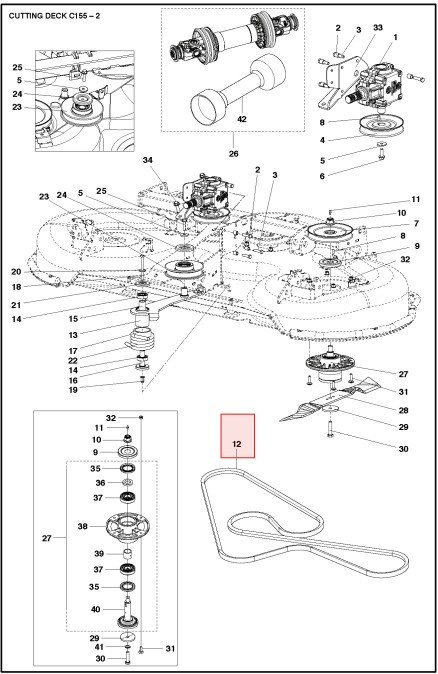 Pasek agregatu Husqvarna C155 (967293901)