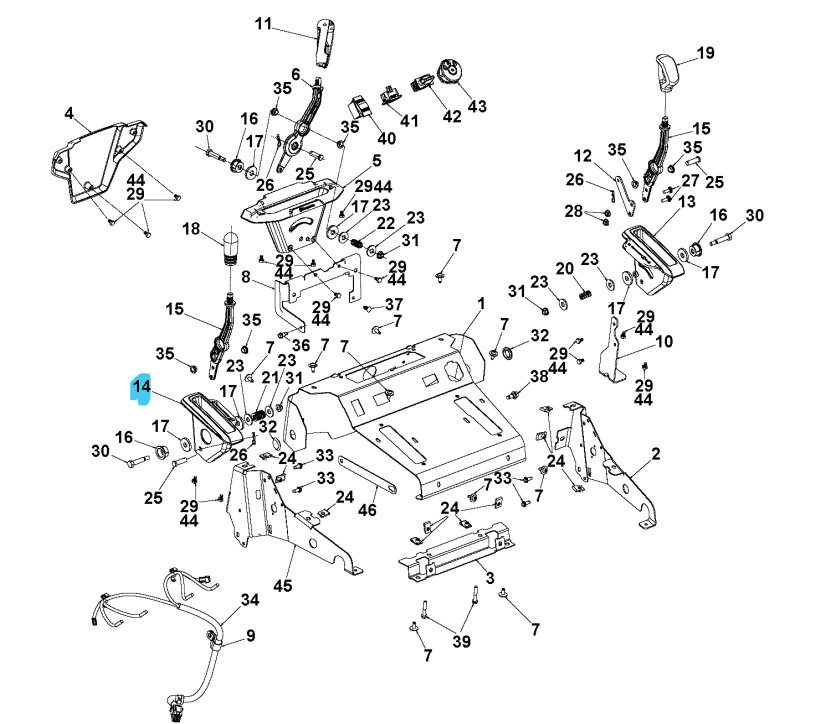 Dźwignia deflektora wspornika 5897540-01