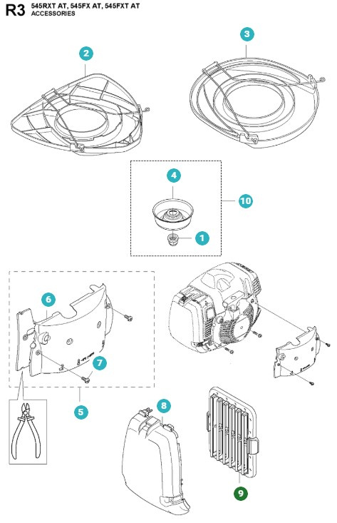 Zespół filtra powietrza Husqvarna 545FX, FXT AutoTune, 545RXT AutoTune
