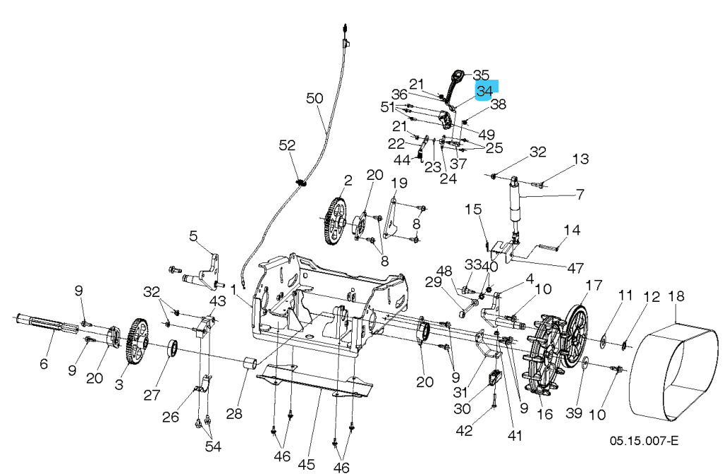 Sterowanie dźwignią pręta 5905943-01