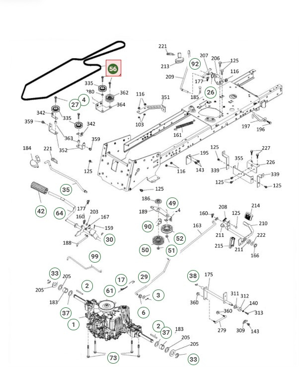 Pasek napędowy Husqvarna TC142, TC238, TC239T, TC242, TC338 i inne