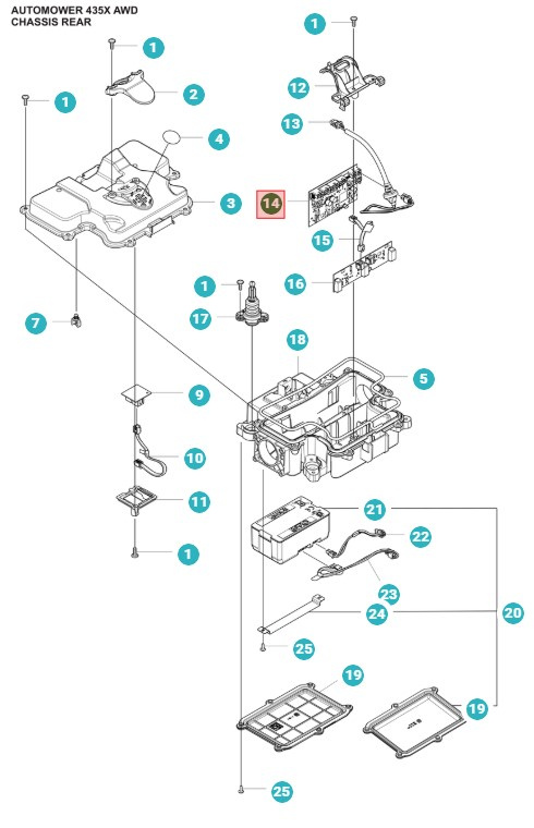 PCB Motor Control Automower 435X, NERA