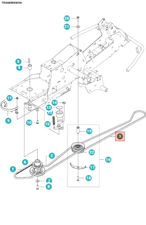 Pasek Husqvarna R214T, R213C, R216, R216T AWD