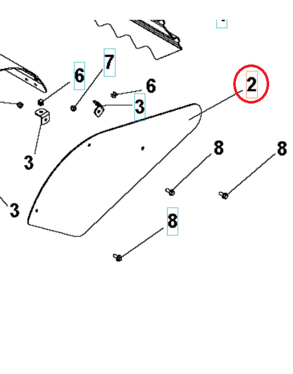 Pokrywa Zębów Bocznych Osłona Pomarańczowa 5986809-01