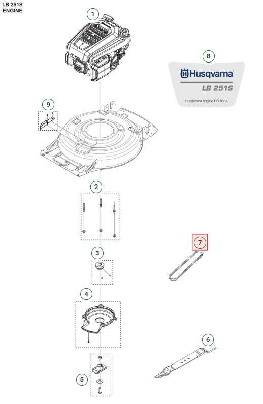Pasek napędowy Husqvarna LB251S